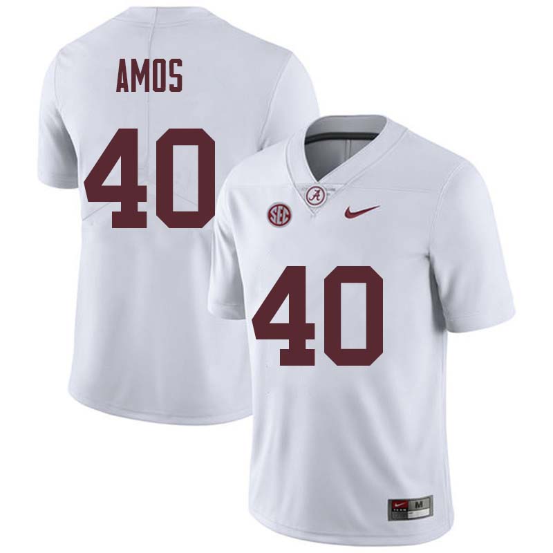 Alabama Crimson Tide Men's Giles Amos #40 White NCAA Nike Authentic Stitched College Football Jersey BQ16Q71NI